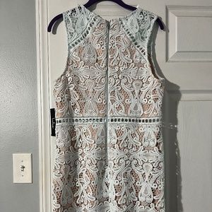 NWT - Light Blue Lace over Nude Layer LuLu's Dress. Size Large